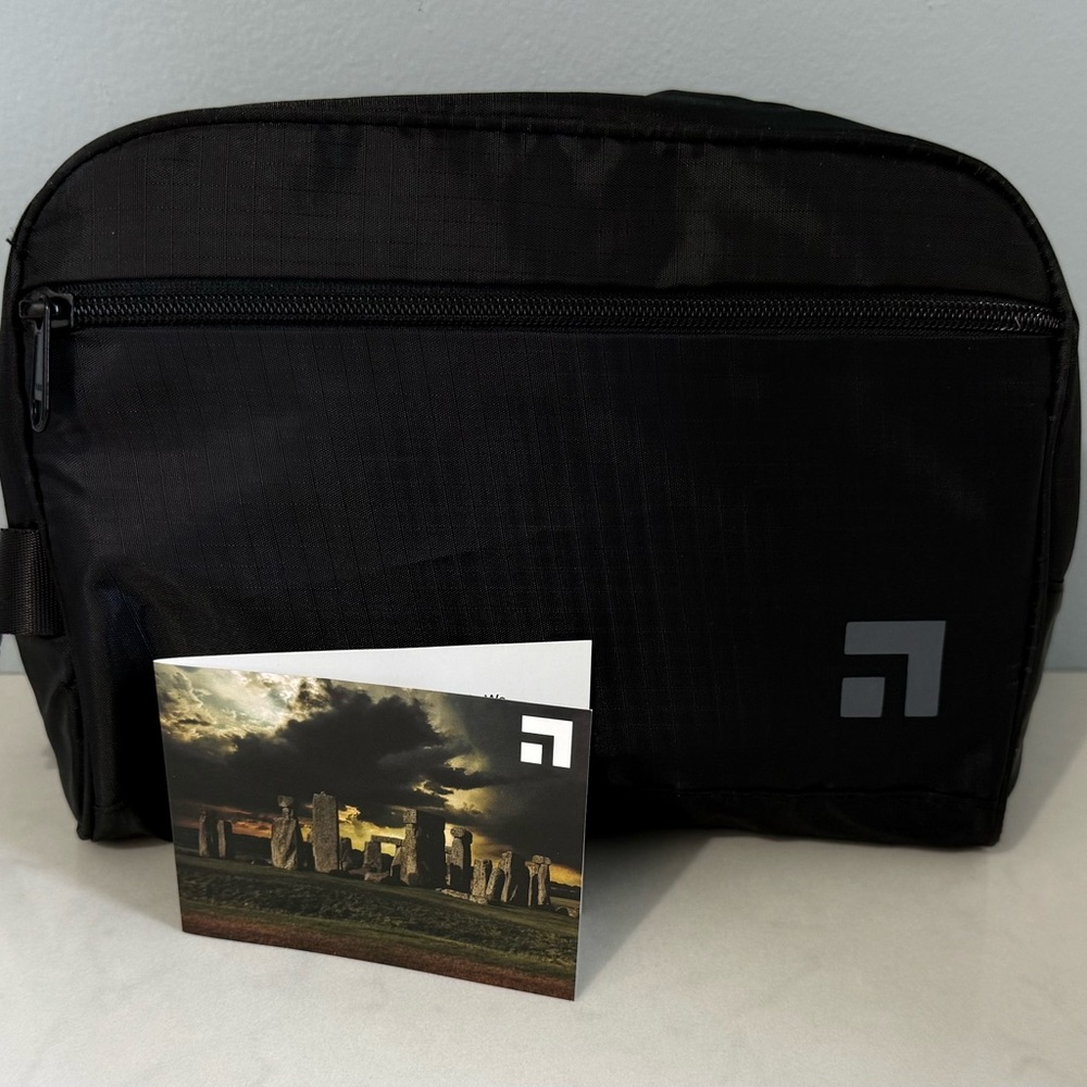 Waterproof Black Nylon Dopp Kit by Slate Travel - Shaving Toiletry Bag Organizer